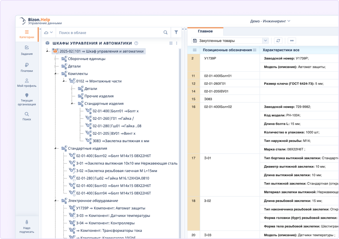 Рабочее пространство Bizon.help